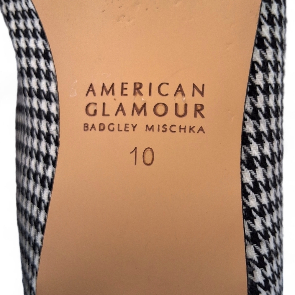 Badgley Mischka American Glamour Houndstooth Crystal Embellished Flats Size 10 - Picture 11 of 11
